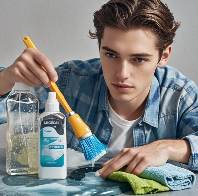 刷子刷干凈制冰機蒸發(fā)器的冰磨